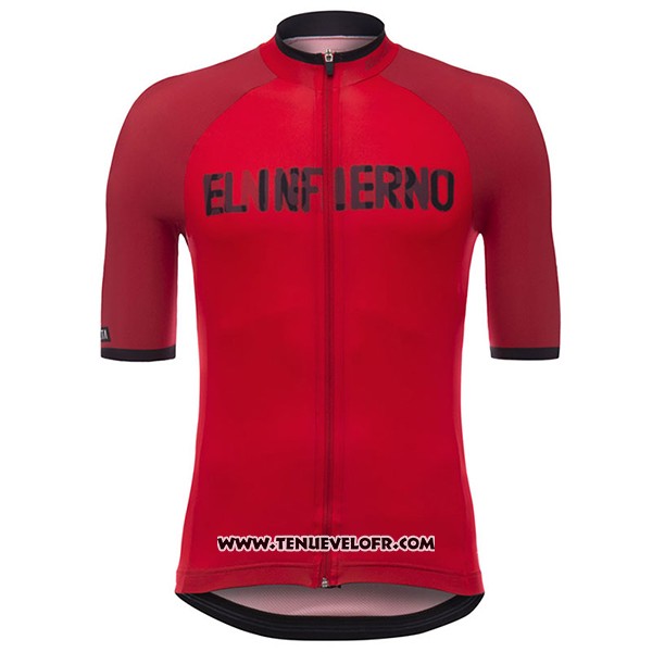 2017 Maillot Ciclismo Angliru Vuelta Espana Rouge Manches Courtes et Cuissard